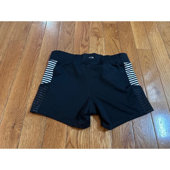 Women's Champion Duo Dry Athletic Shorts Pockets Striped Accents Black size XL - Picture 2 of 7